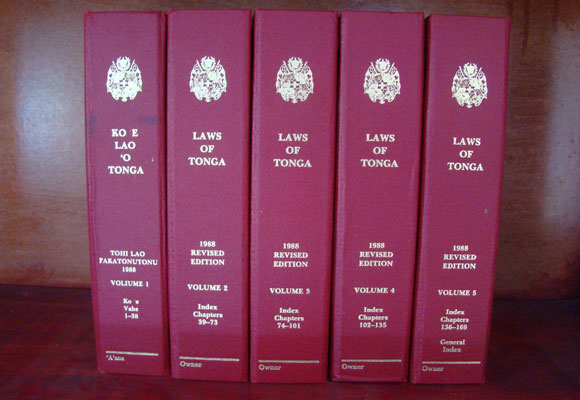 Laws of Tonga - books